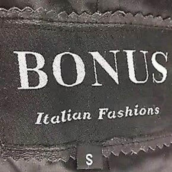 Bonus Italian Fashions Black and Tan Coat Size S - Picture 2 of 6